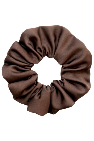 MURU Veľká Saténová Scrunchie gumička - Dark Chocolate Matná