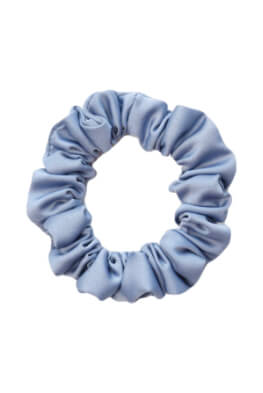 MURU Úzka Saténová Scrunchie gumička - Modrošedá Matná