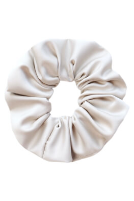 MURU Veľká Saténová Scrunchie gumička - Krémová Matná