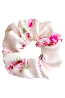 MURU Veľká Saténová Scrunchie gumička - Rose